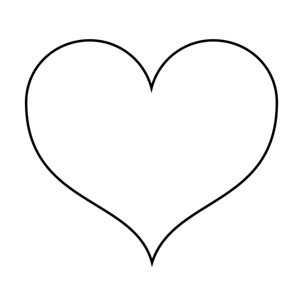 The outline of the heart in the doodle style vector