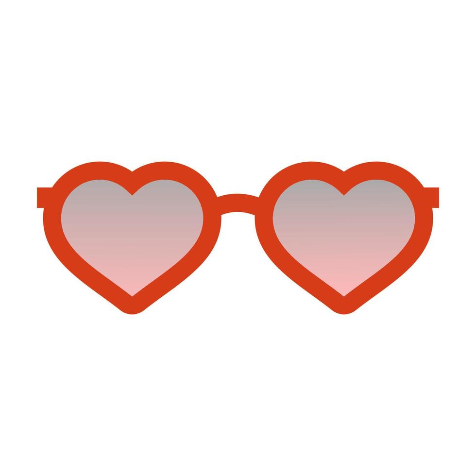 Red glasses in the shape of a heart with pink and smoked glass.Fashionable bright accessories for men and women .A stylized illustration.Vector illustration vector