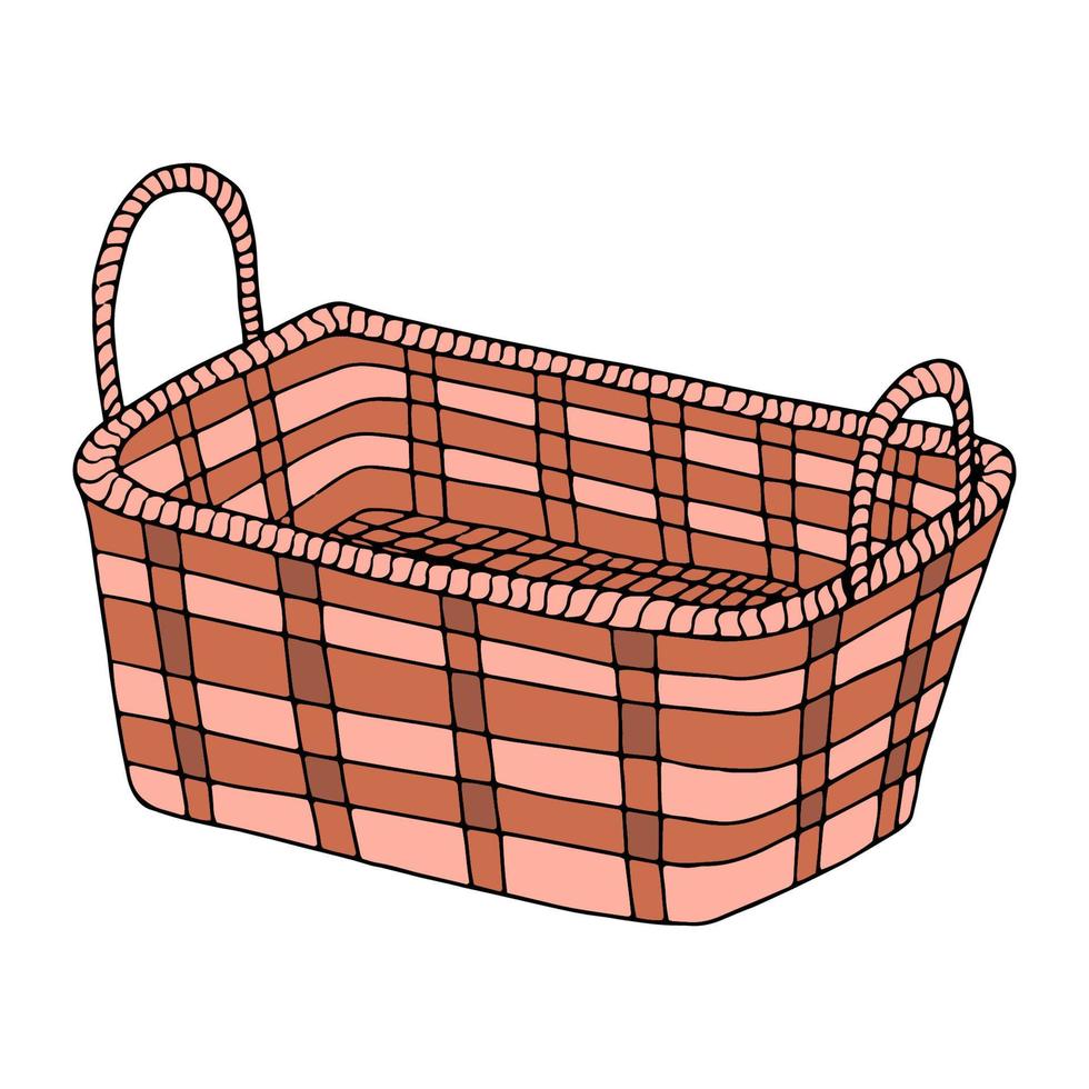 Doodle-style picnic basket vector