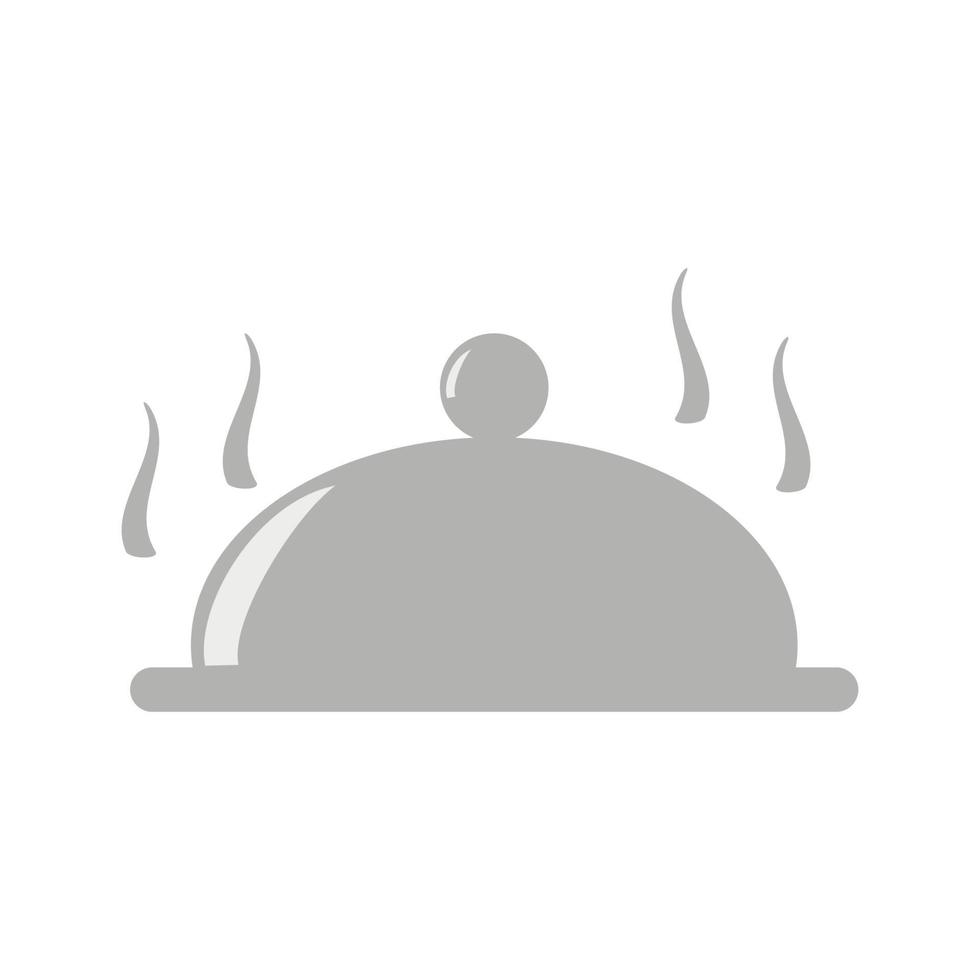 A plate covered with an oval lid.Dishes for serving hot food.Closed food.Vector illustration vector