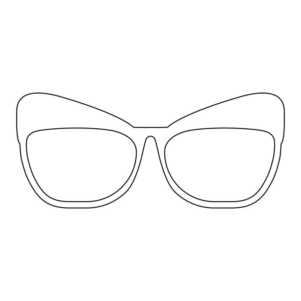 Sunglasses with a contour.White frame of stylish square-shaped glasses.Accessories for summer.Vector illustration vector