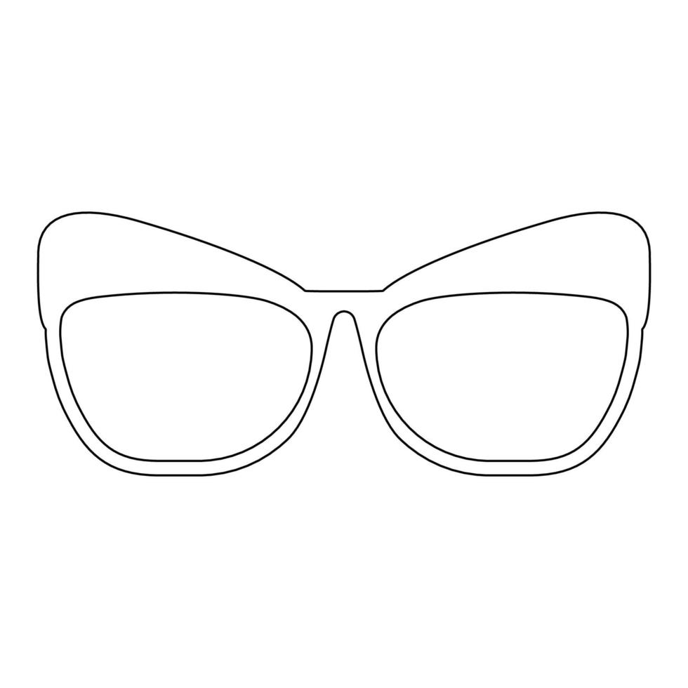 Sunglasses with a contour.White frame of stylish square-shaped glasses.Accessories for summer.Vector illustration vector