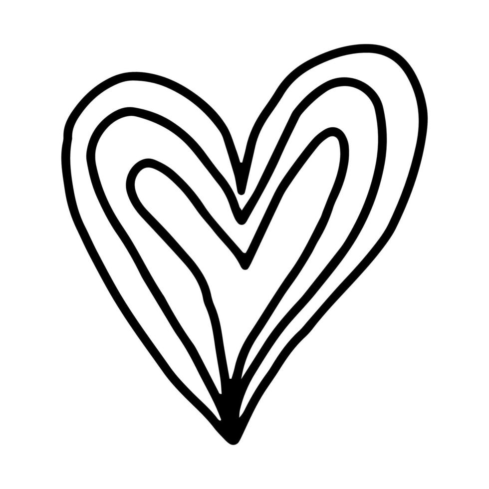 A doodle style heart vector
