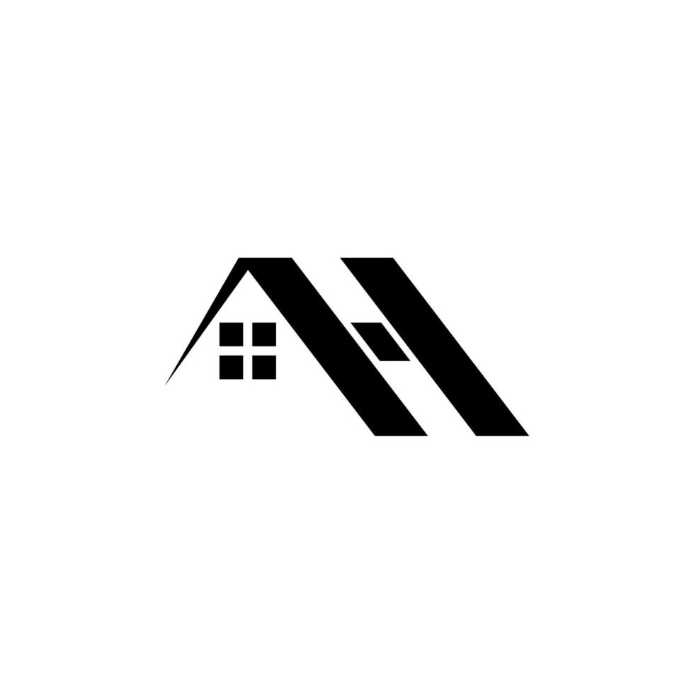 Letter h for house logo design. Vector illustration.