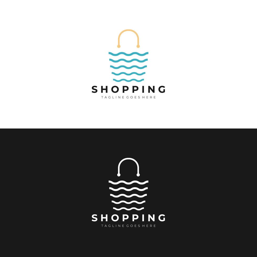 Shopping logo design inspiration. Shopping bag logo template. Vector Illustration