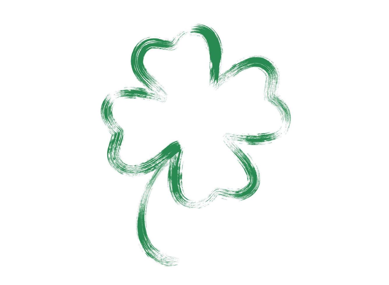 Vector vintage icon of clover for Patrick's day.