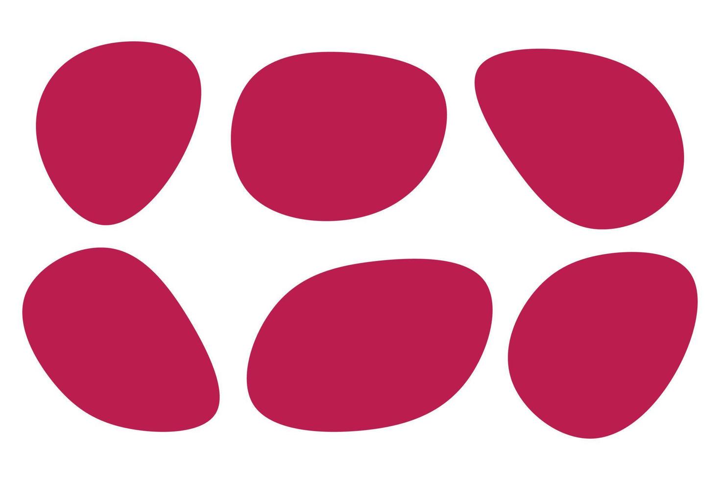 Organic Pink blobs irregular shape. Abstract fluid shapes vector set, simple water forms.