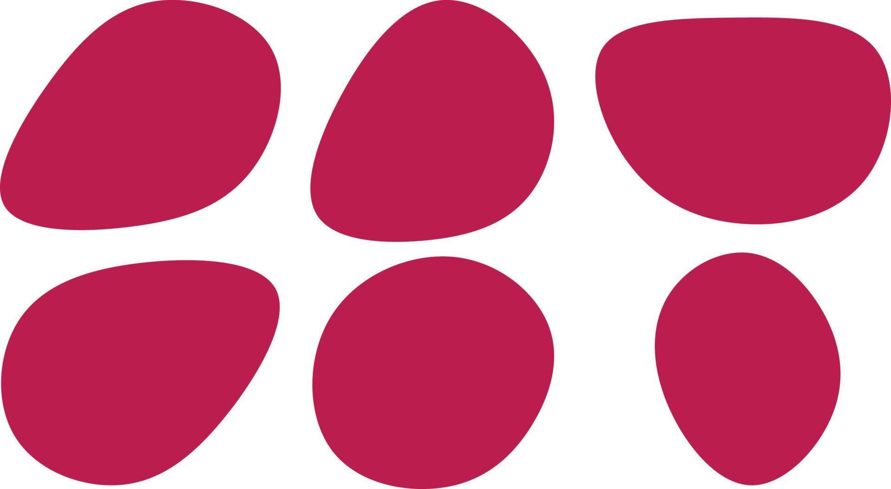Organic Pink blobs irregular shape. Abstract fluid shapes vector set, simple water forms.