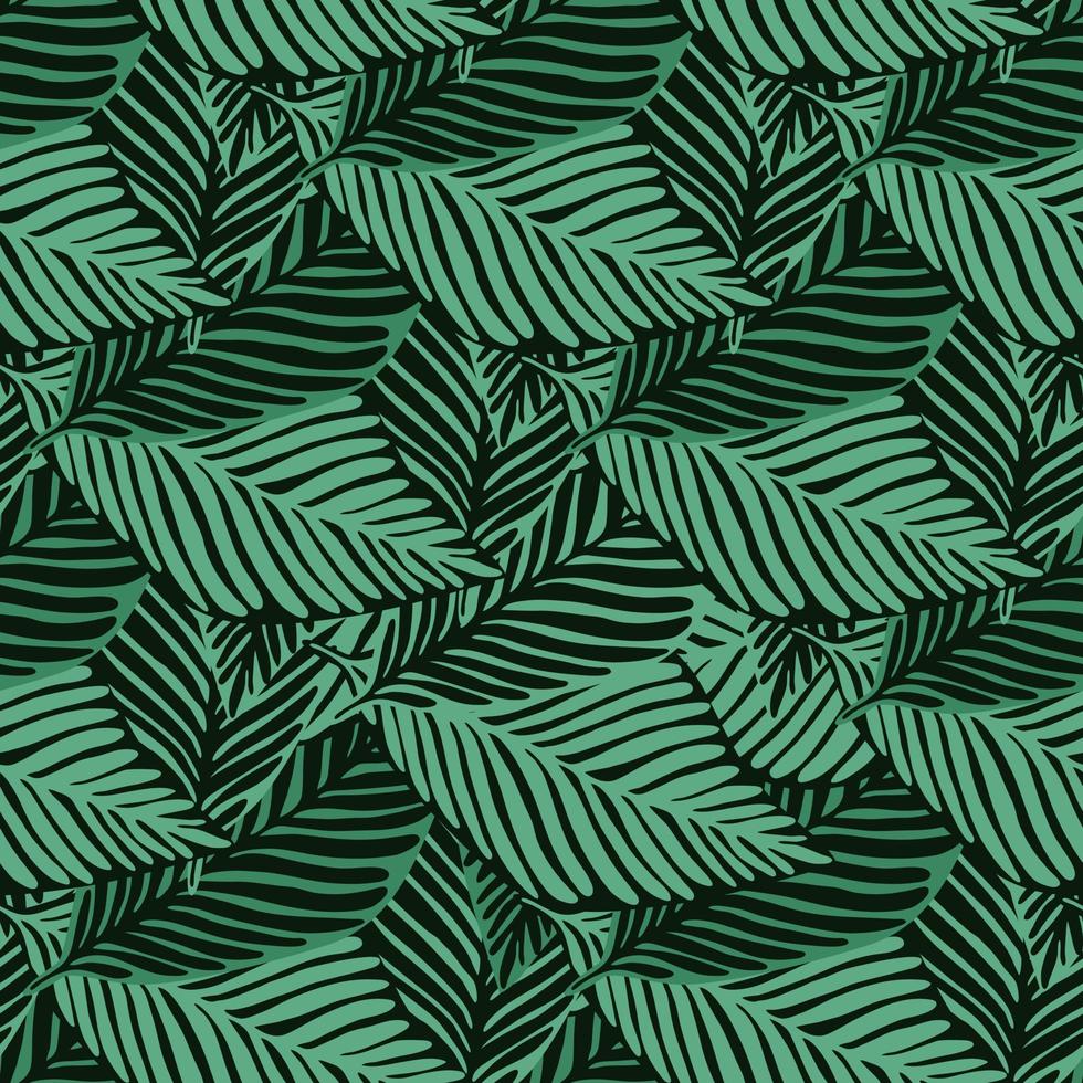 Abstract tropical pattern, palm leaves seamless floral background. vector