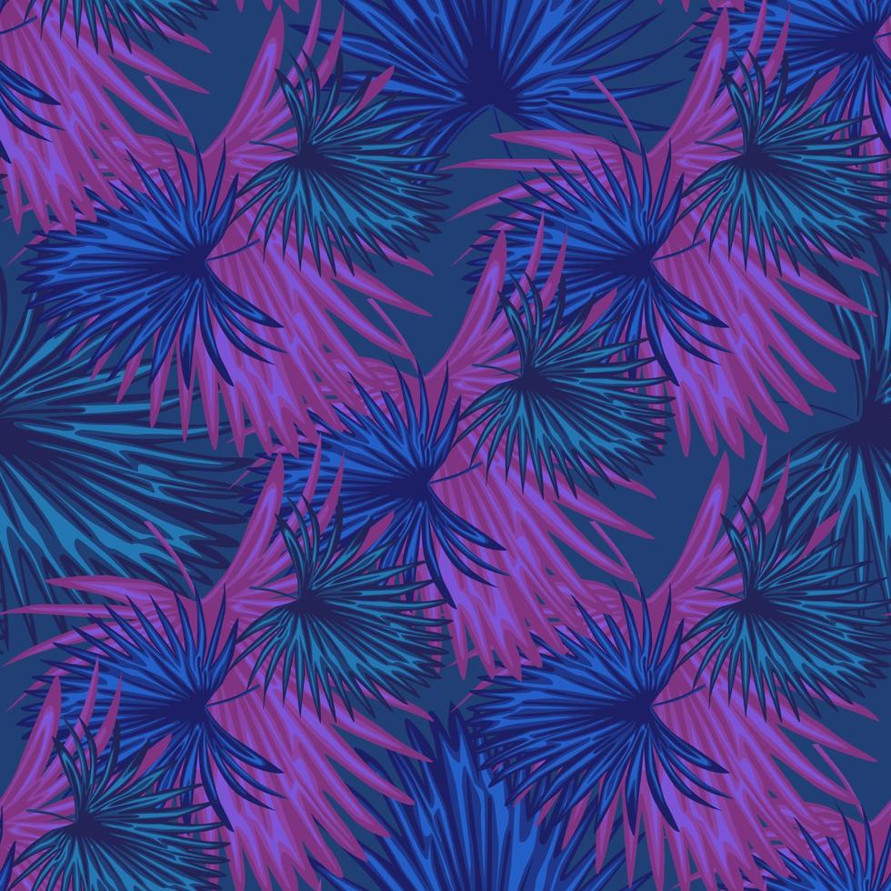 Purple exotic plant seamless pattern. Abstract botanical background. vector