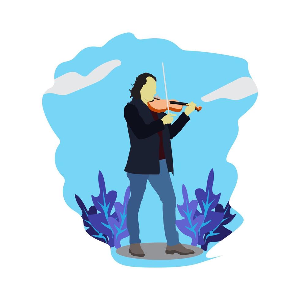 el violinista está tocando el violín clásico. vector