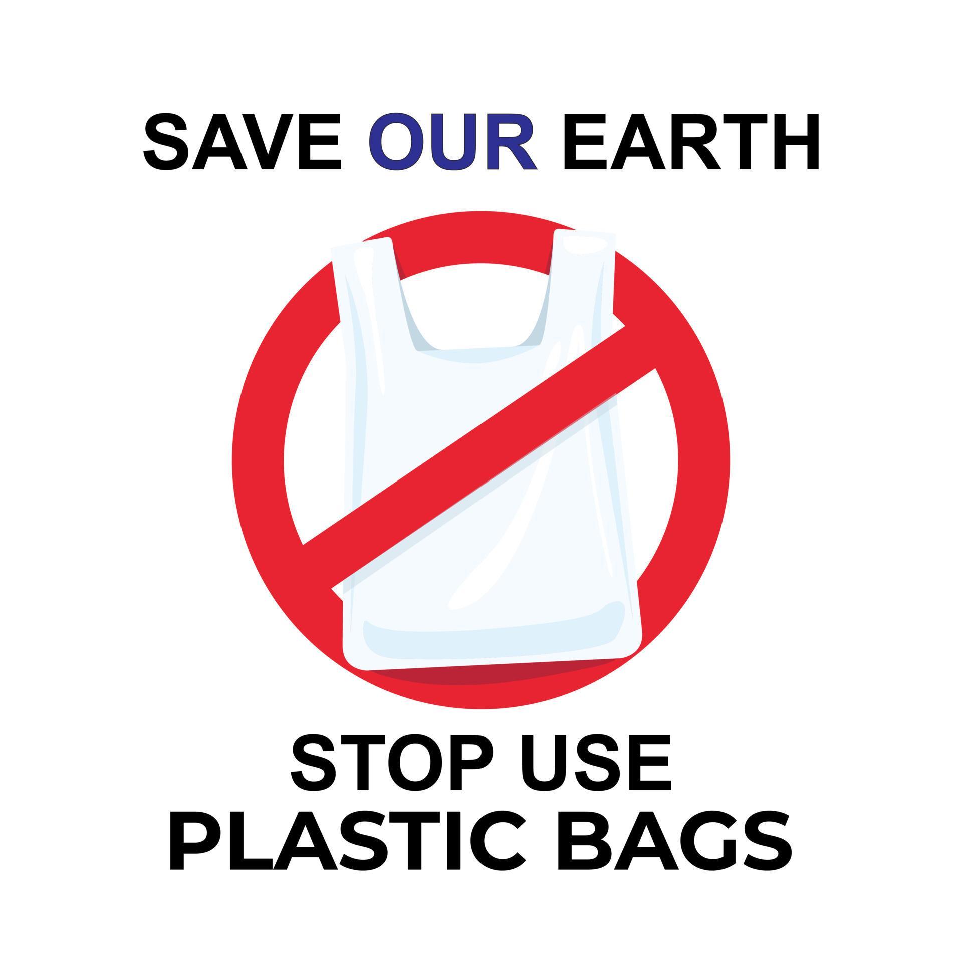 Stop use plastic bags ,save our earth. 5494998 Vector Art at Vecteezy