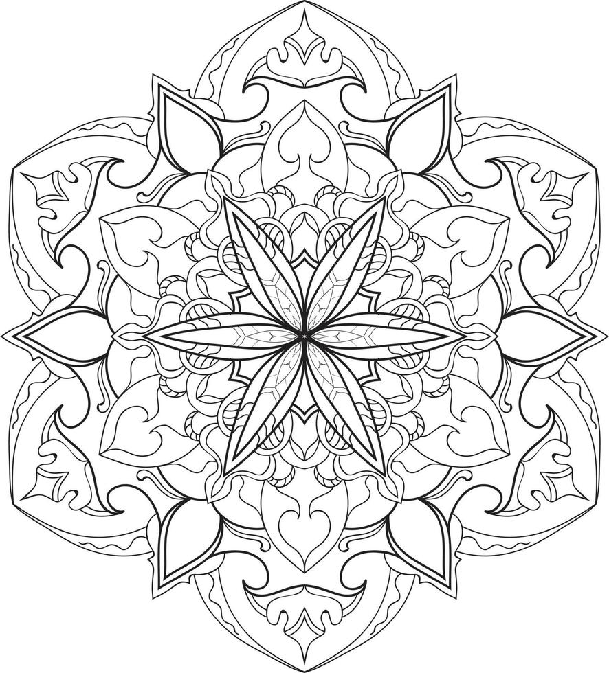 flor de mandala en blanco y negro vector gratis