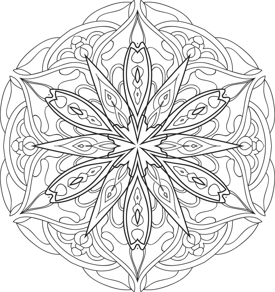 flor de mandala en blanco y negro vector gratis