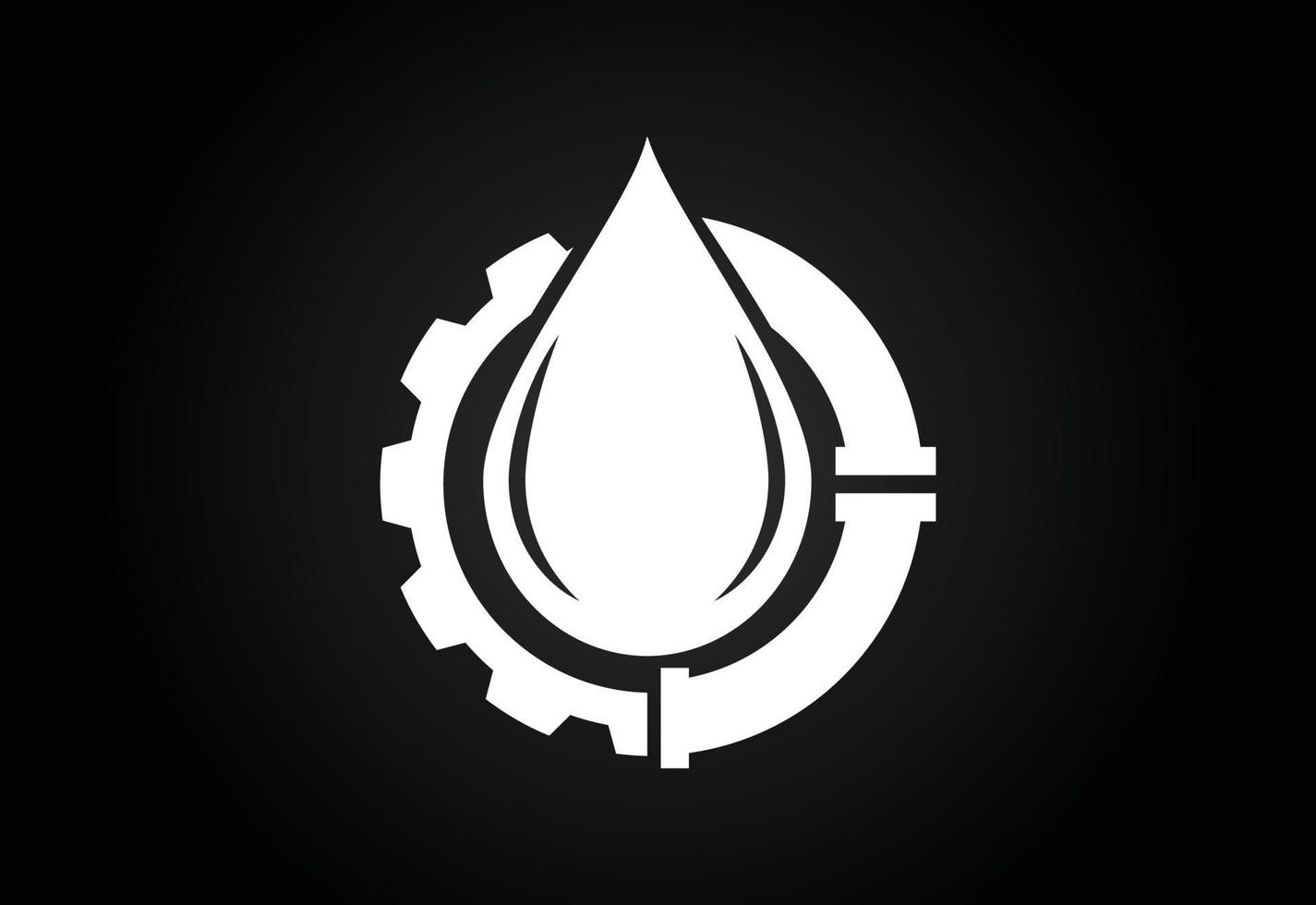 Fire flame icon in a shape of drop. Oil and gas industry logo design concept. vector