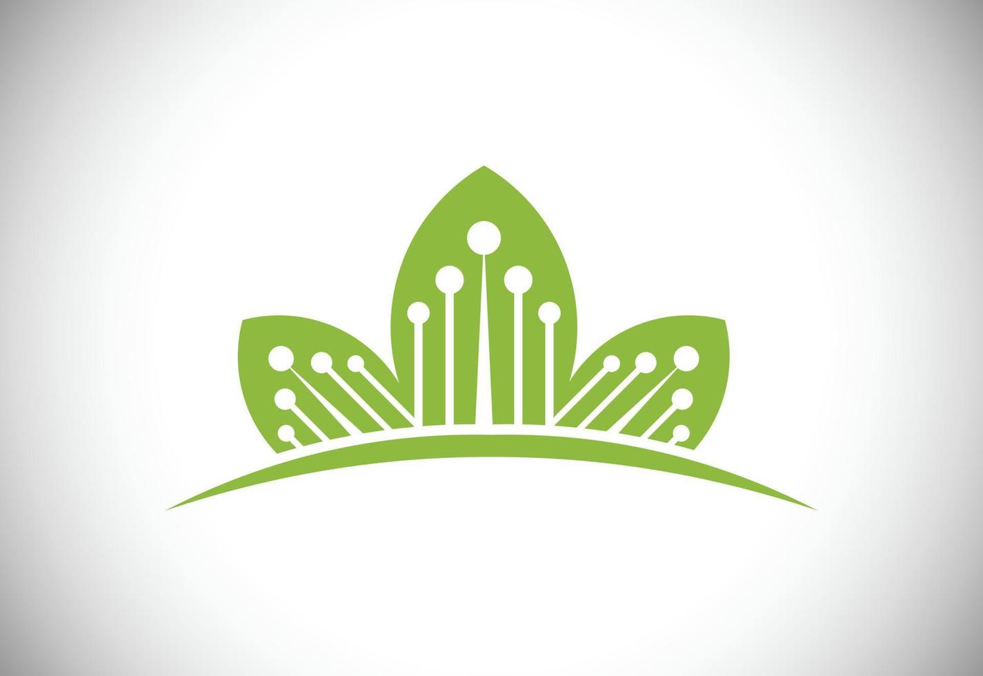 Creative Leaf Technology Logo Design Template, Green Technology logo designs concept vector