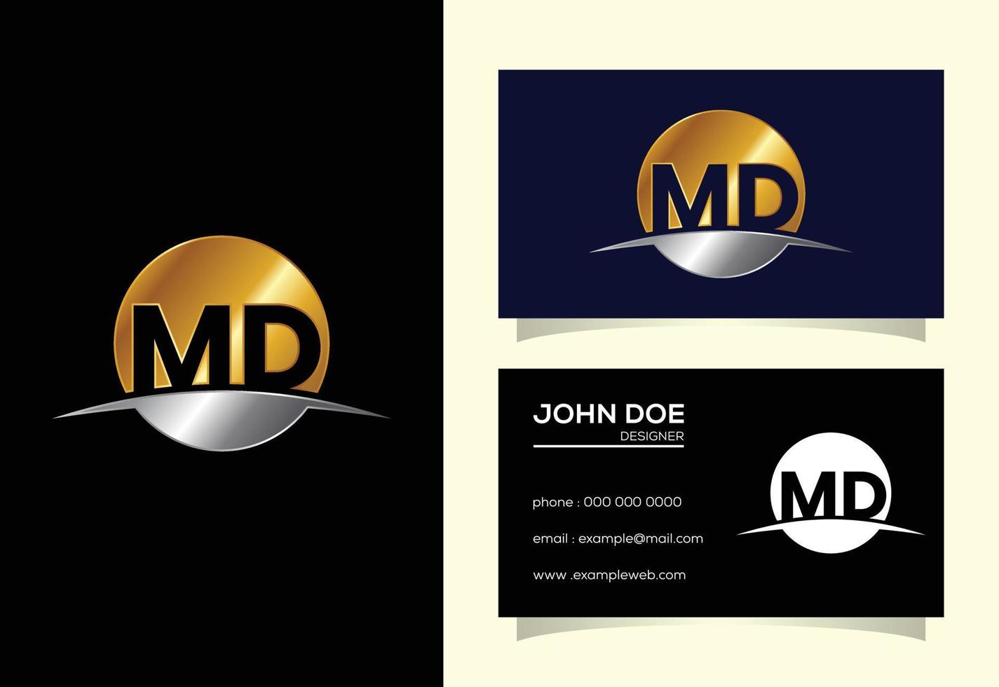 vector de diseño de logotipo de letra inicial md. símbolo del alfabeto gráfico para la identidad empresarial corporativa