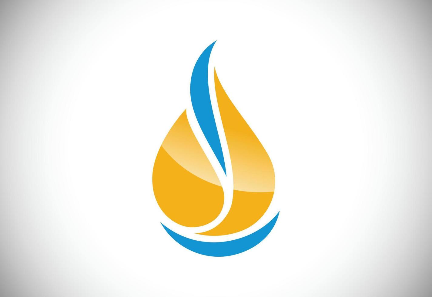 Fire flame icon in a shape of drop. Oil and gas industry logo design concept. vector