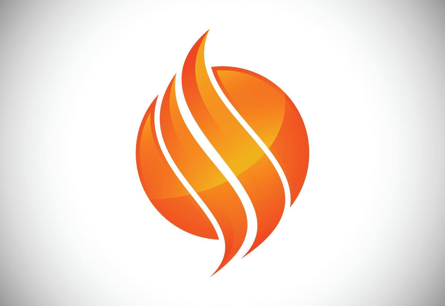 Flame logo design. Fire icon, oil and gas industry symbol isolated on white background vector