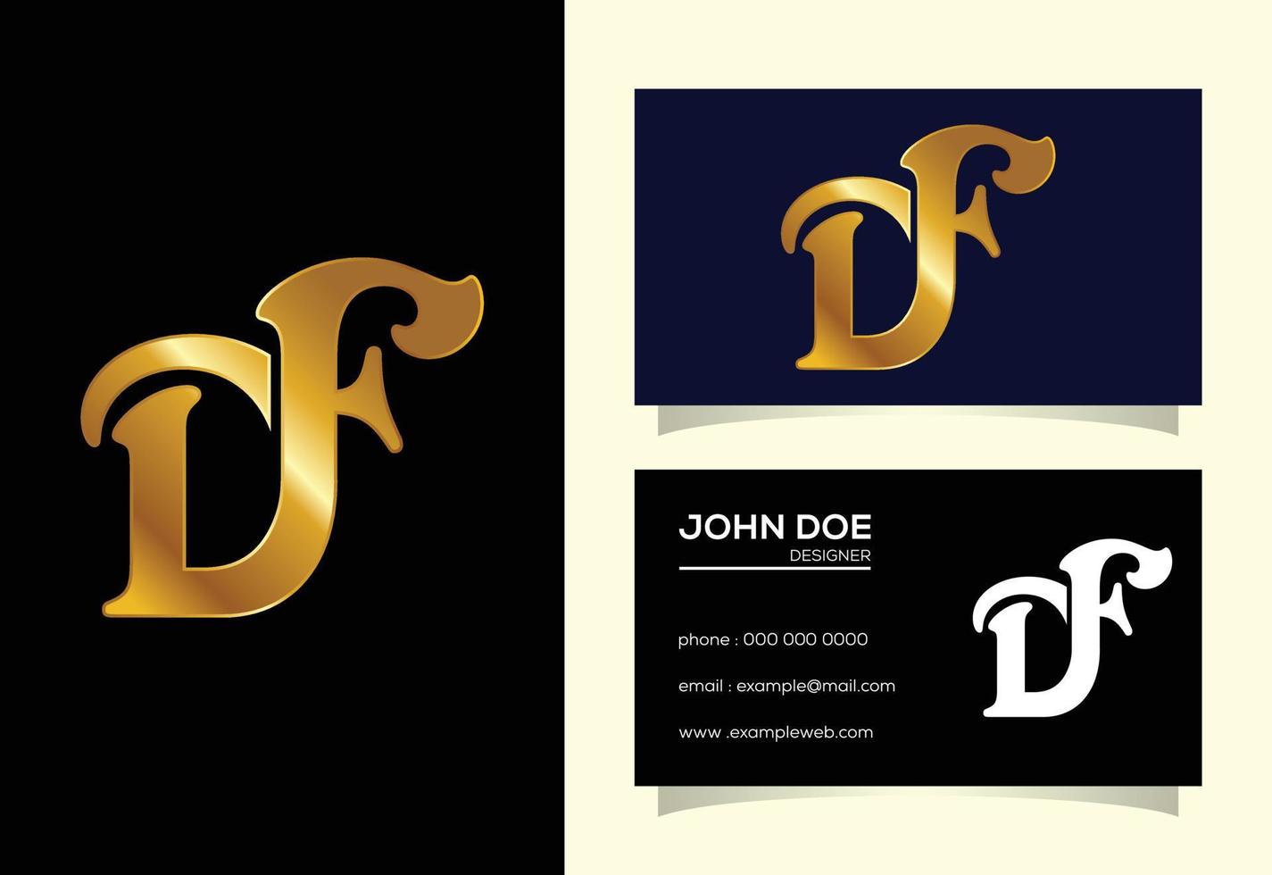 vector de diseño de logotipo de letra inicial df. símbolo del alfabeto gráfico para la identidad empresarial corporativa