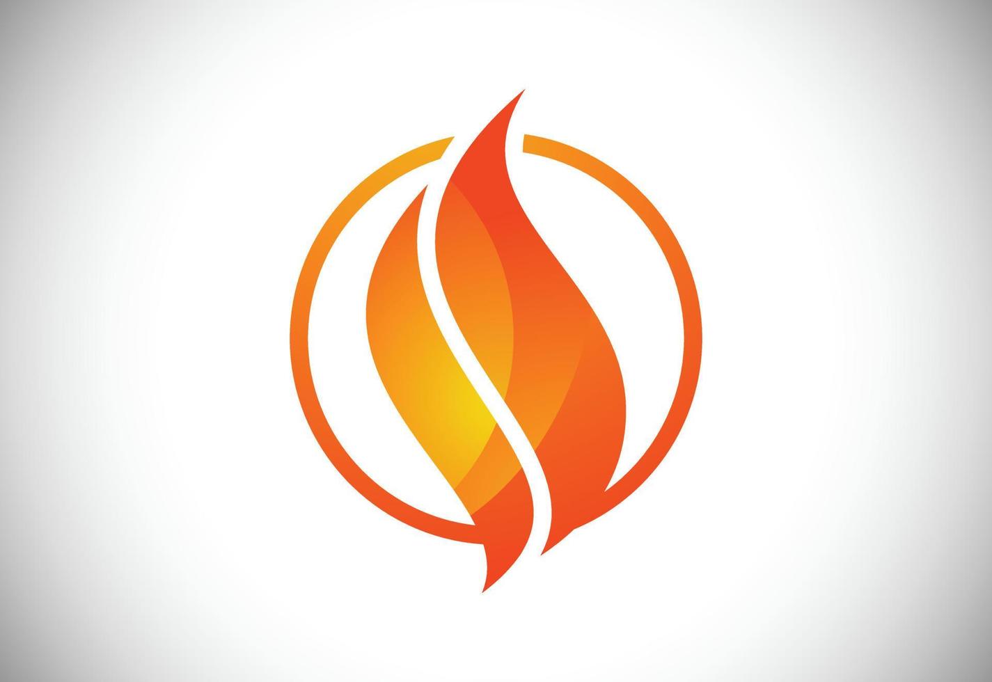 Flame logo design. Fire icon, oil and gas industry symbol isolated on white background vector