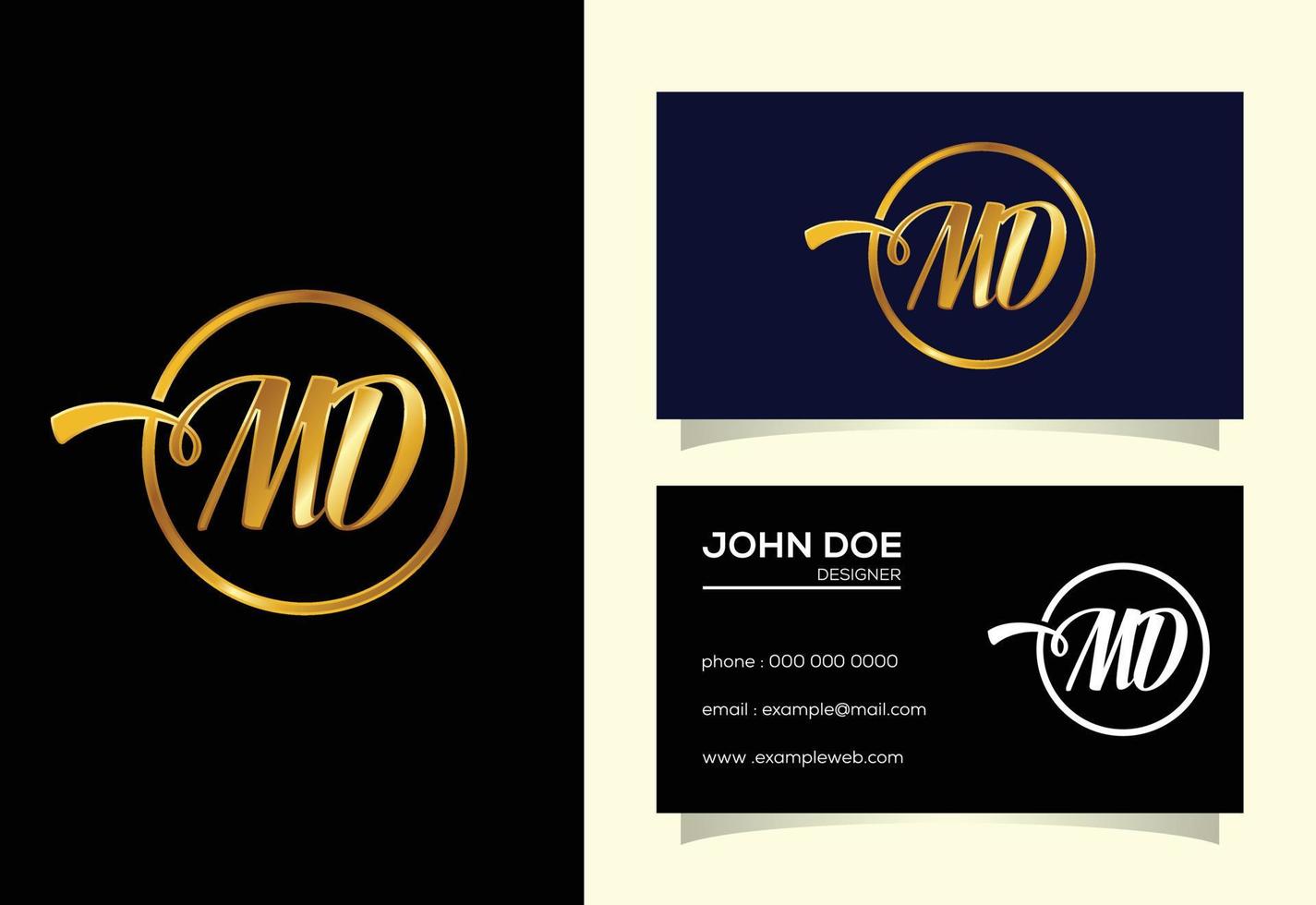 vector de diseño de logotipo de letra inicial md. símbolo del alfabeto gráfico para la identidad empresarial corporativa