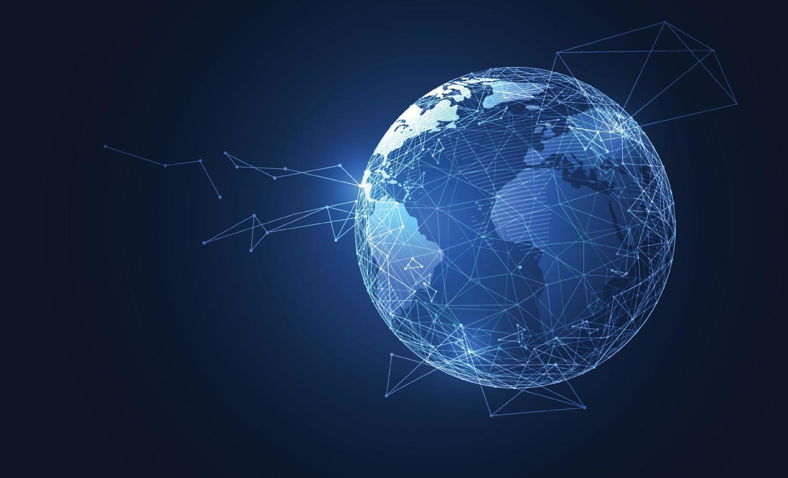 Global network connection. World map point and line composition concept of global business. Vector Illustration