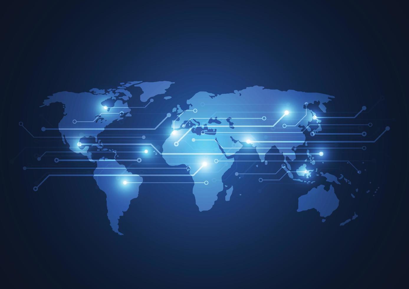 Global network connection. World map point and line composition concept of global business. Vector Illustration