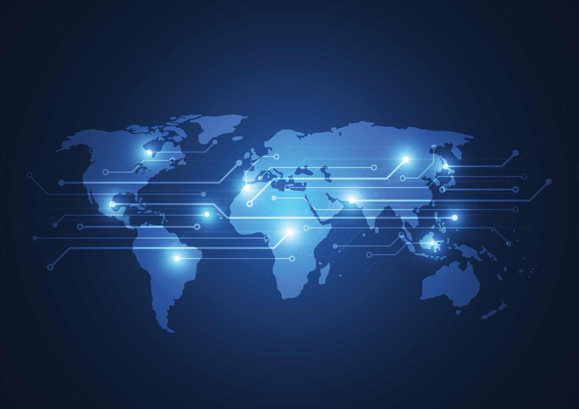 Global network connection. World map point and line composition concept of global business