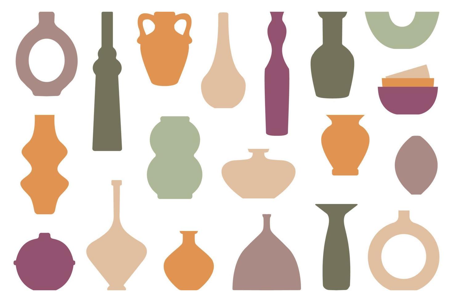 Set of pottery, set of ceramics vector