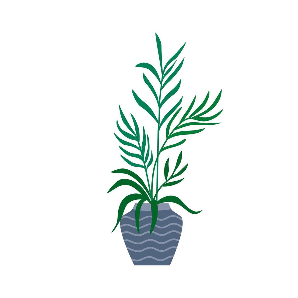 planta de interior tropical exótica en una maceta. ilustración vectorial de colores planos. vector