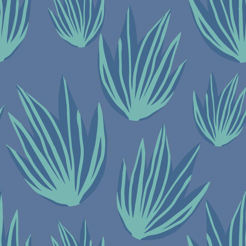 Simple tropical aloe leaves seamless pattern. Exotic plant. vector