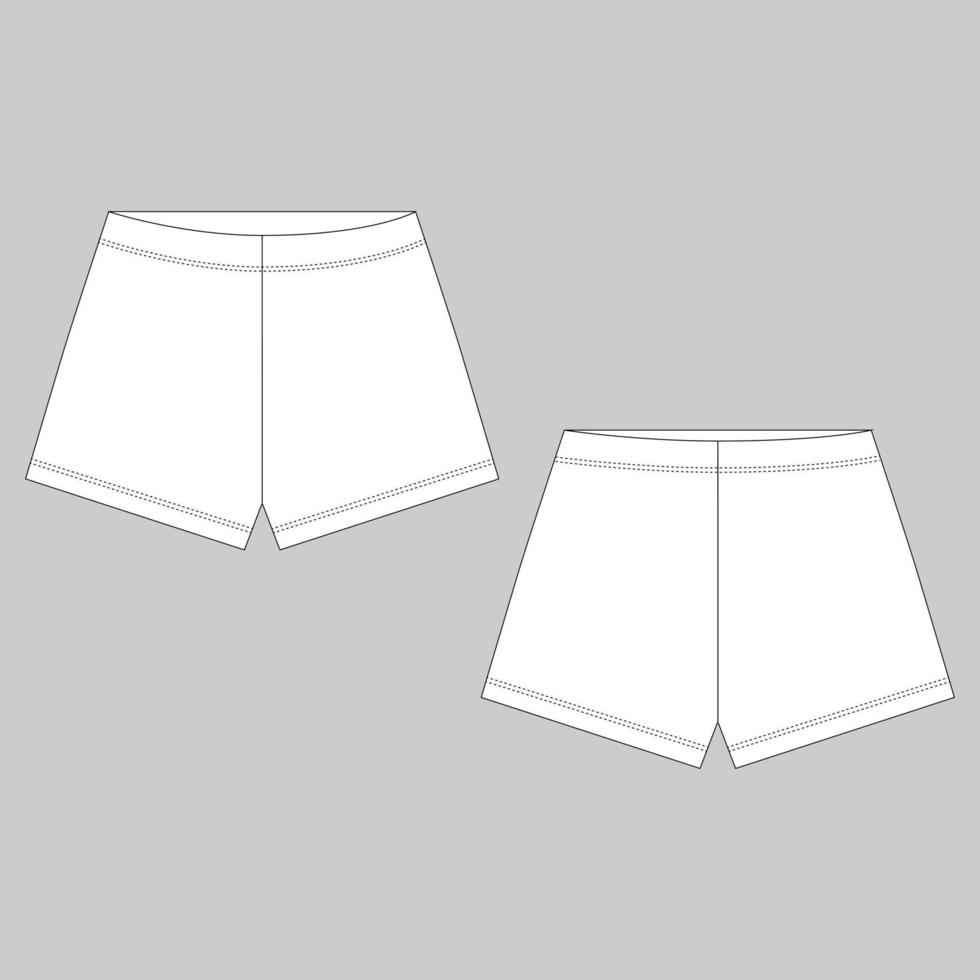Technical sketch unisex shorts isolated on gray colors. vector