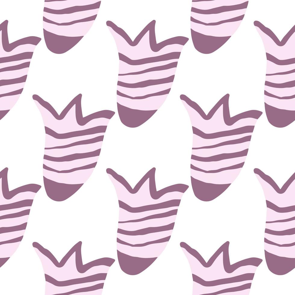 Hand drawn pink bellflower seamless pattern on white background. vector