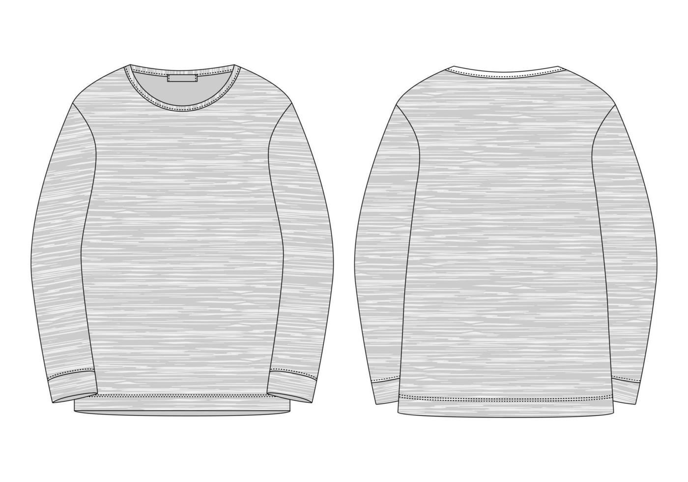 Technical sketch sweatshirt isolated in melange fabric. vector