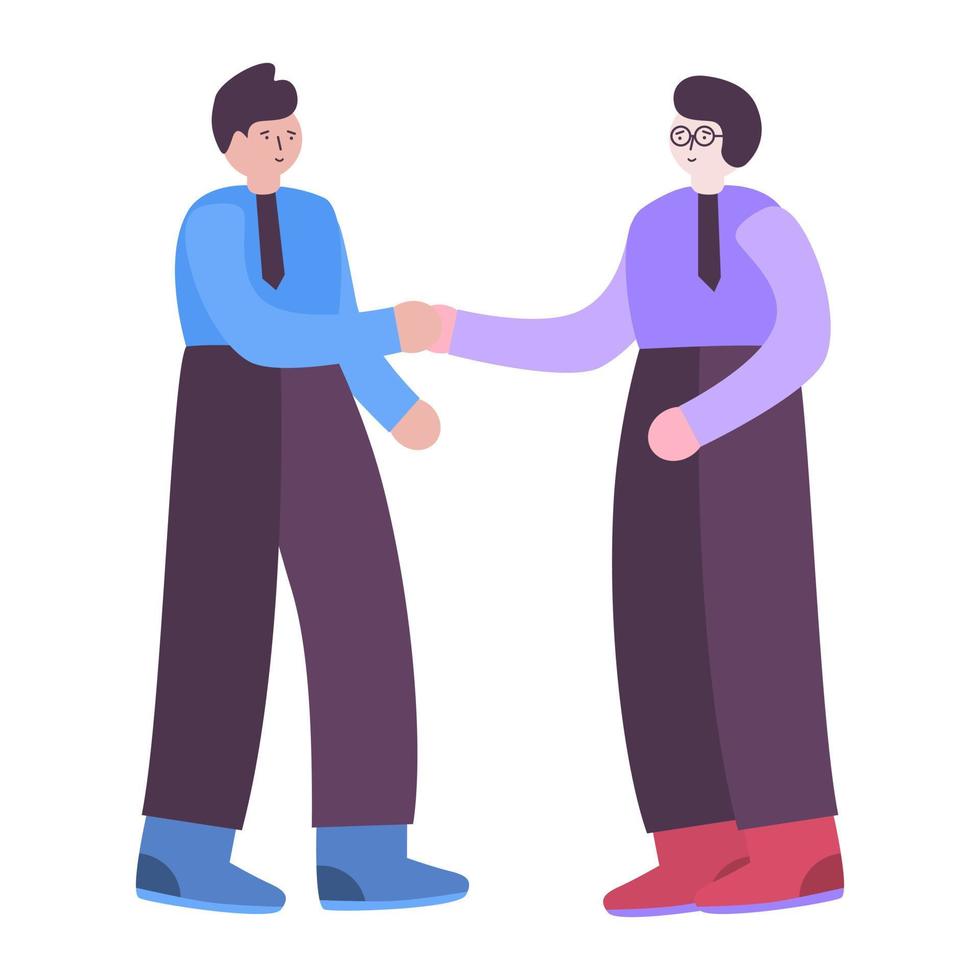 Concept businessman partnership. Men shaking hands after signing contract. vector