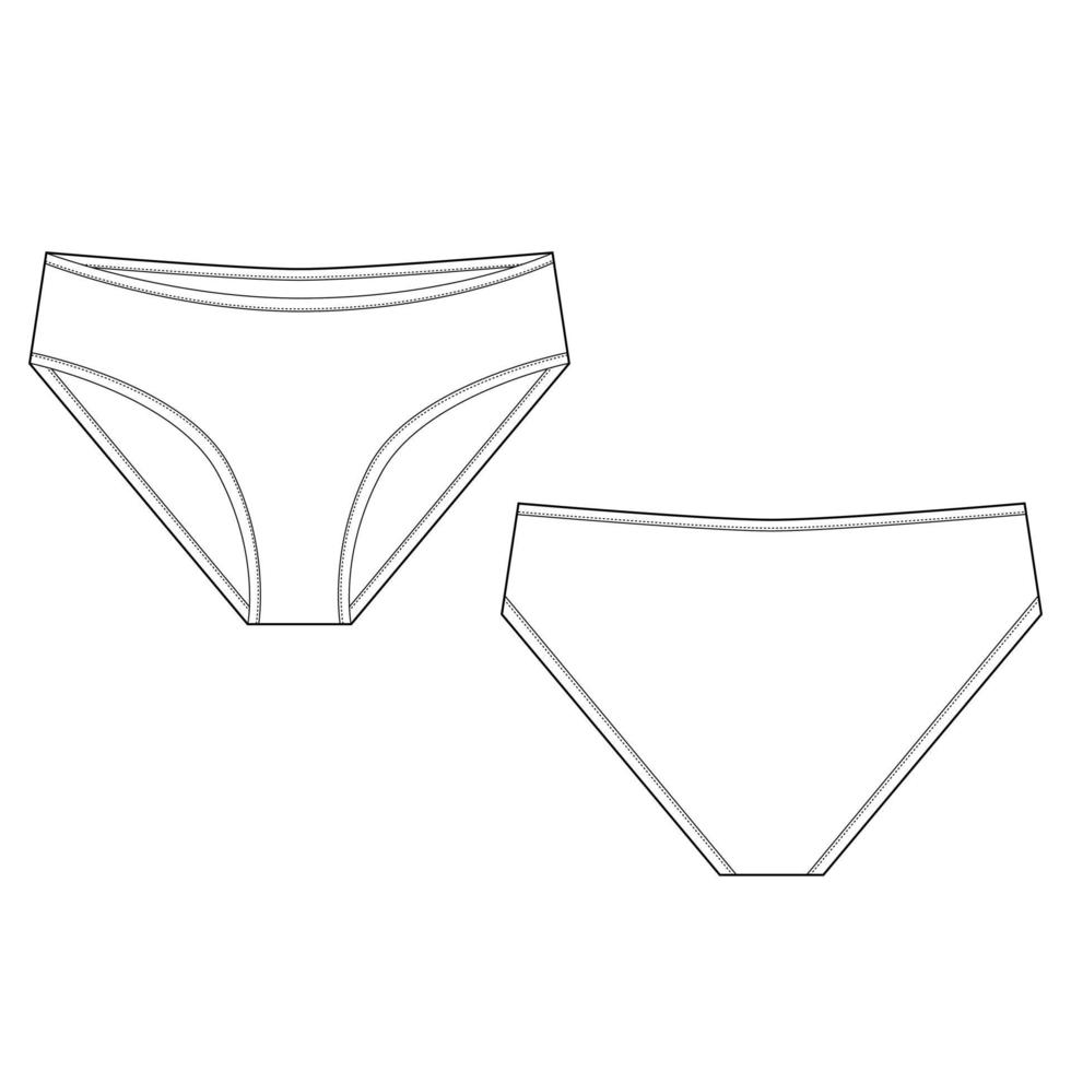 Girls lingerie. Lady underpants. Female white knickers. Women panties isolated vector