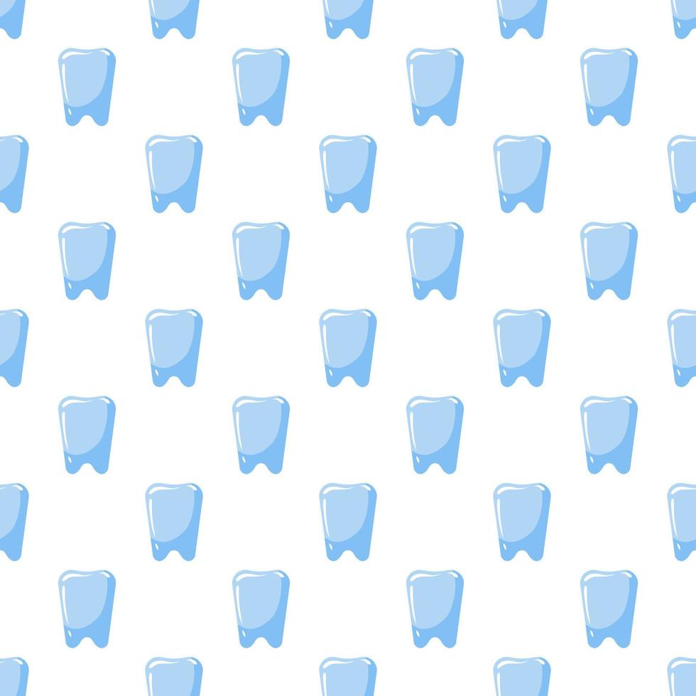 Tooth icon seamless pattern. Blue tooth symbol backdrop vector