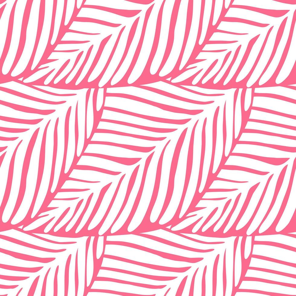 Abstract pink leaf seamless pattern. Exotic plant. Tropical pattern vector