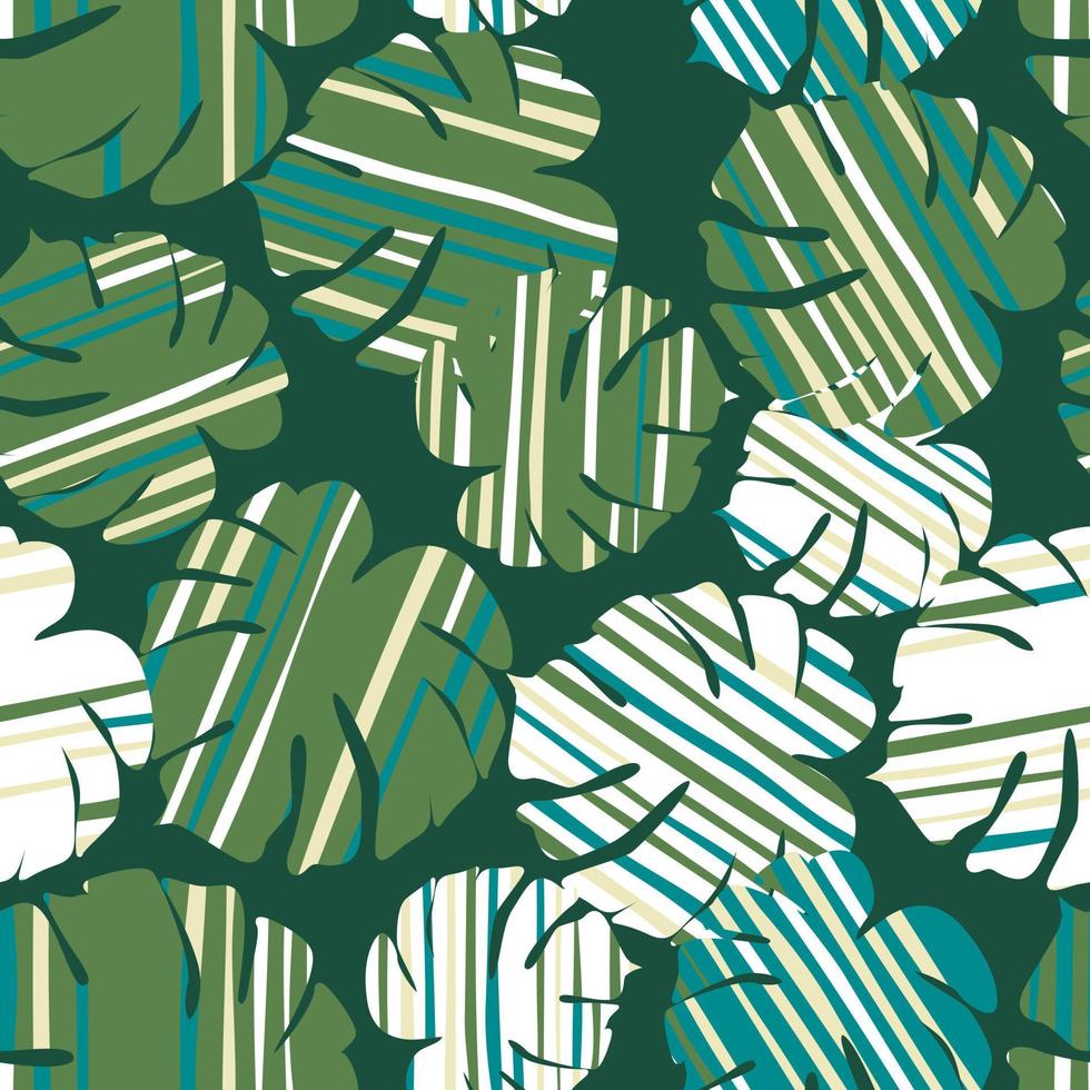 Modern monstera leaves seamless pattern. Creative botanical leaf backdrop. vector