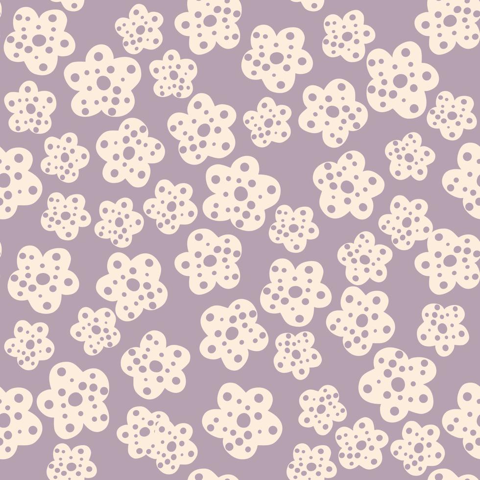 Daisy field. Simple chamomile flowers seamless pattern. vector