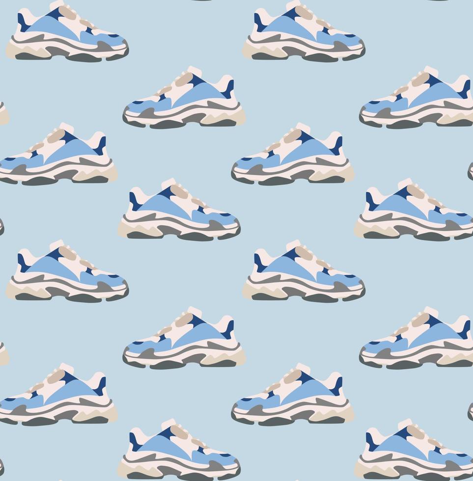 Sneaker shoe seamless pattern. Consept fashion . Flat design. Vector illustration.