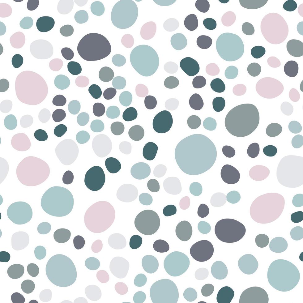 Random pebble seamless pattern on white background. vector
