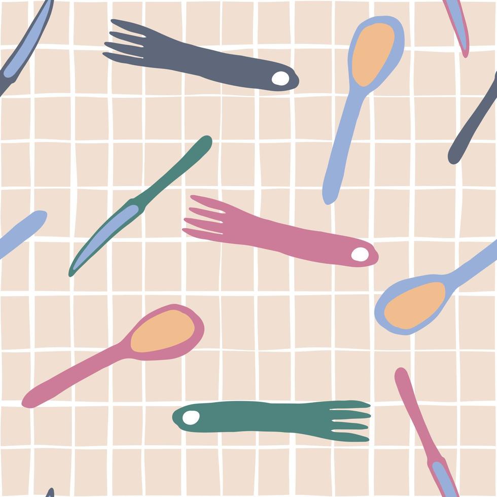 Fork, knife, Spoon seamless pattern Simple style vector