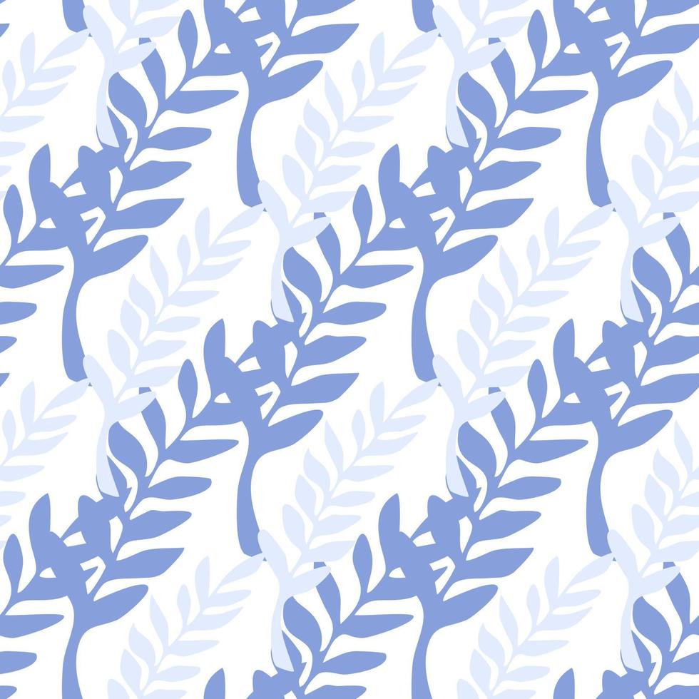 Blue and purple branches seamless pattern vector