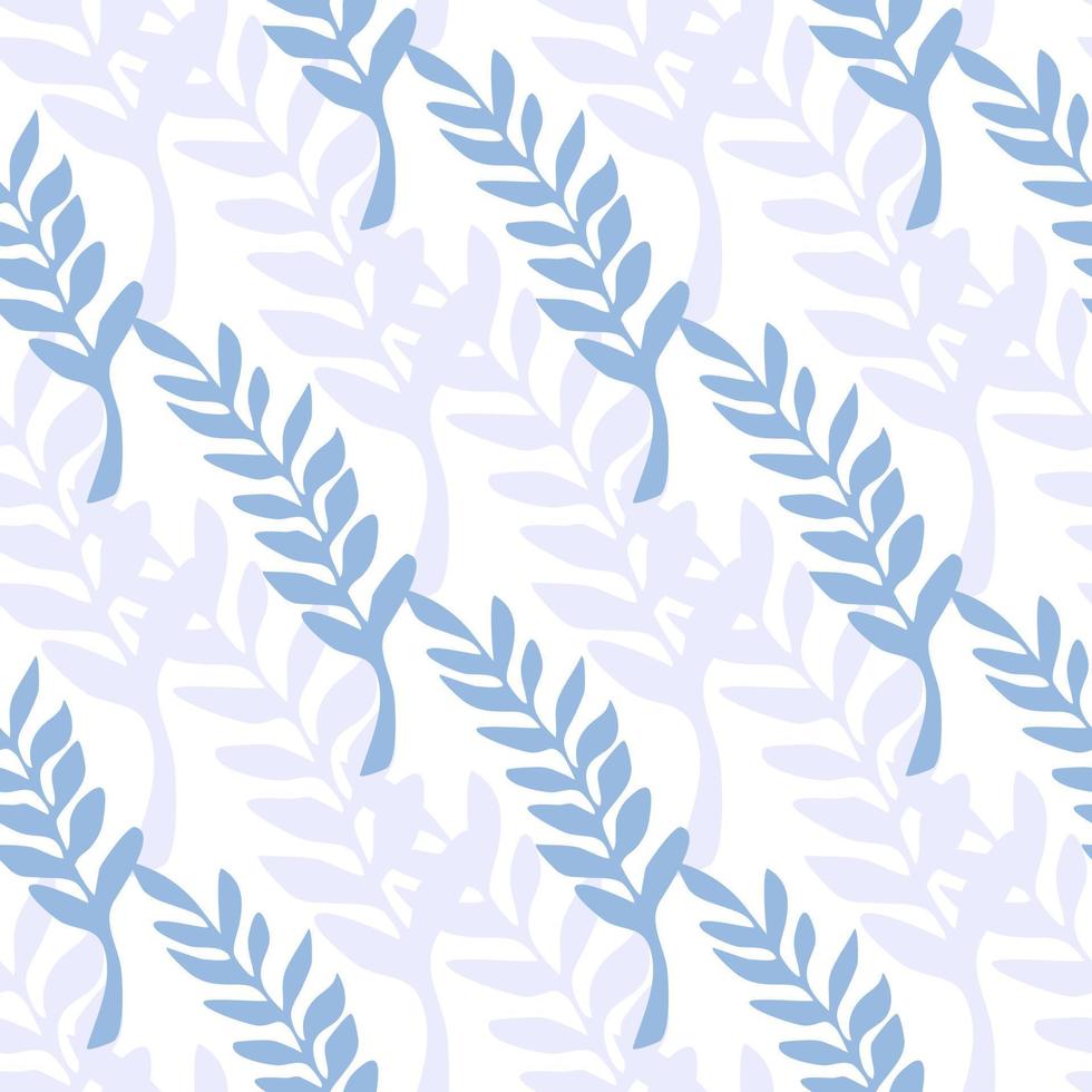 Leaf branch backdrop. Blue leaves seamless pattern. vector