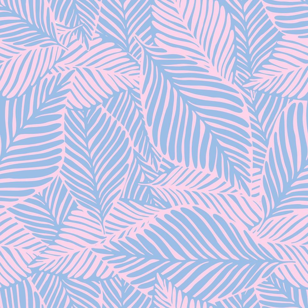 Abstract purple jungle print. Exotic plant. Tropical pattern, vector