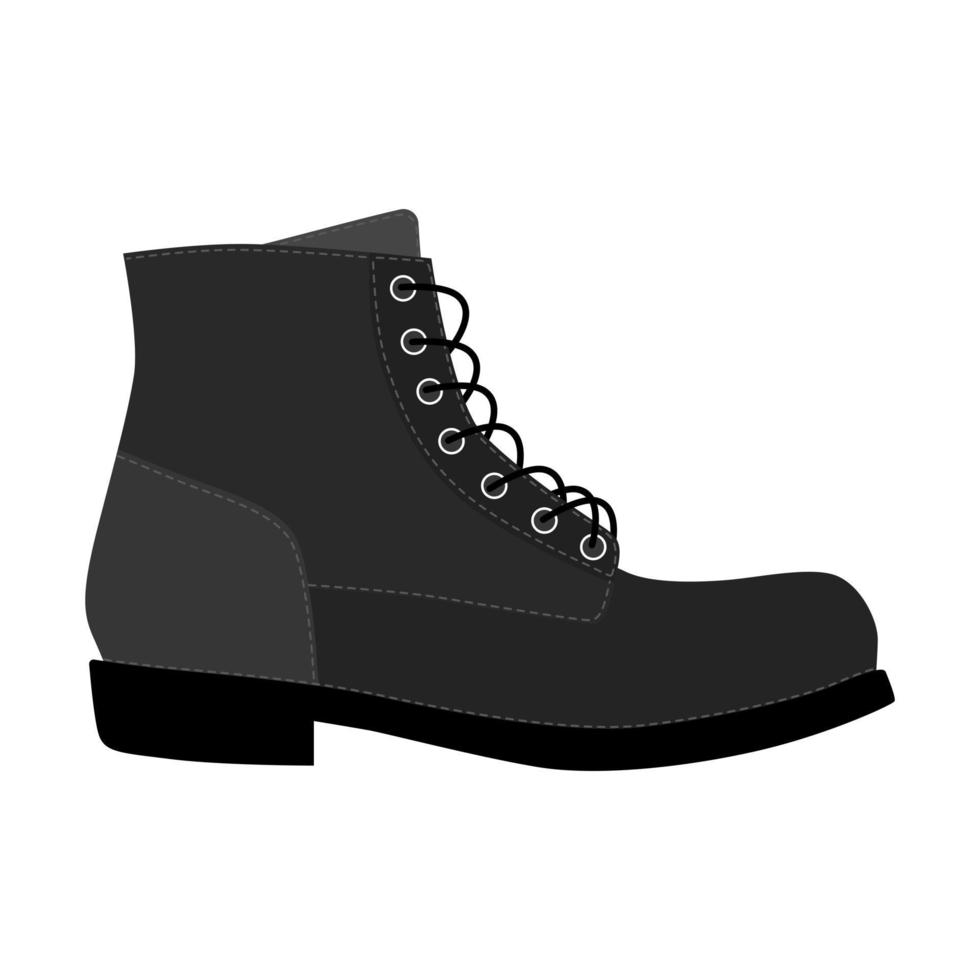 Men shoes brogue trim platform brutus boots isolated. Male man season lace-up shoes icons. vector