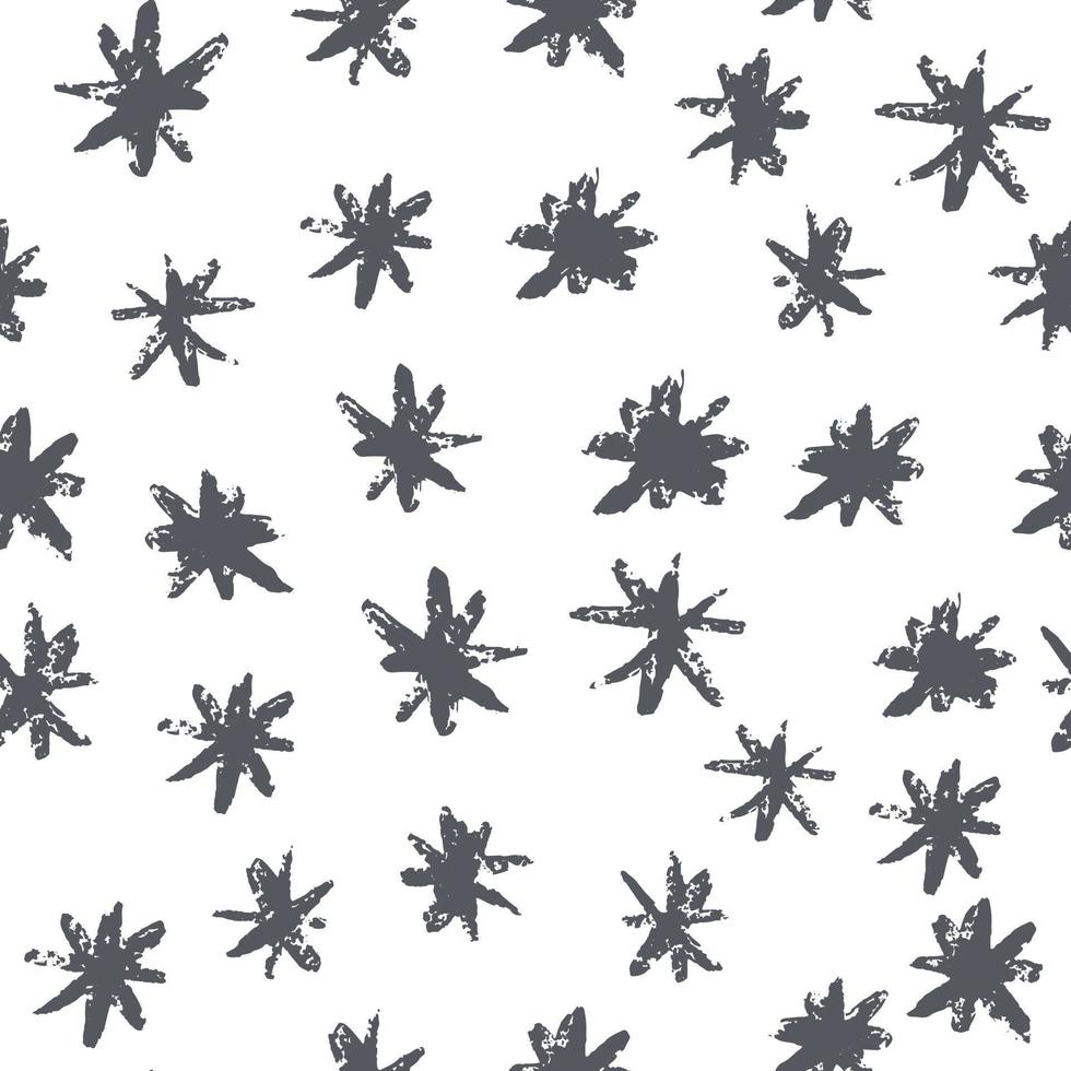 Grunge stars seamless pattern. Hand drawn paint brush seamless pattern. vector