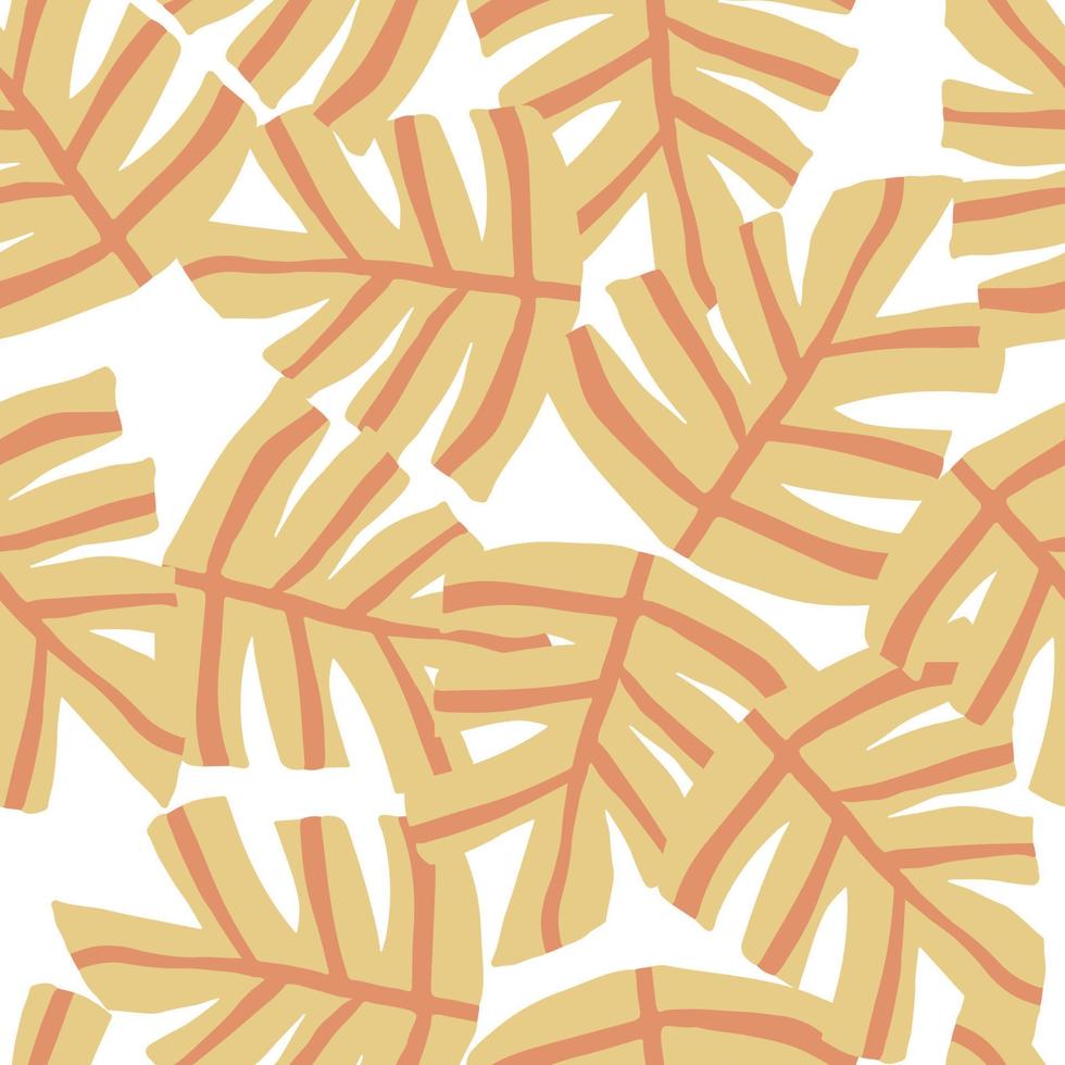 Hand drawn autumn leaves seamless pattern. Exotic plant texture. vector